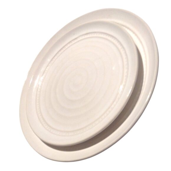 Artimino Venezia Tuscan White Cream Set of 2 Stoneware Pottery Plates Italy - Picture 3 of 12